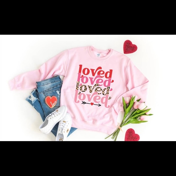 SOFT PINK Leopard Loved Valentines Day Tee - Picture 2 of 2